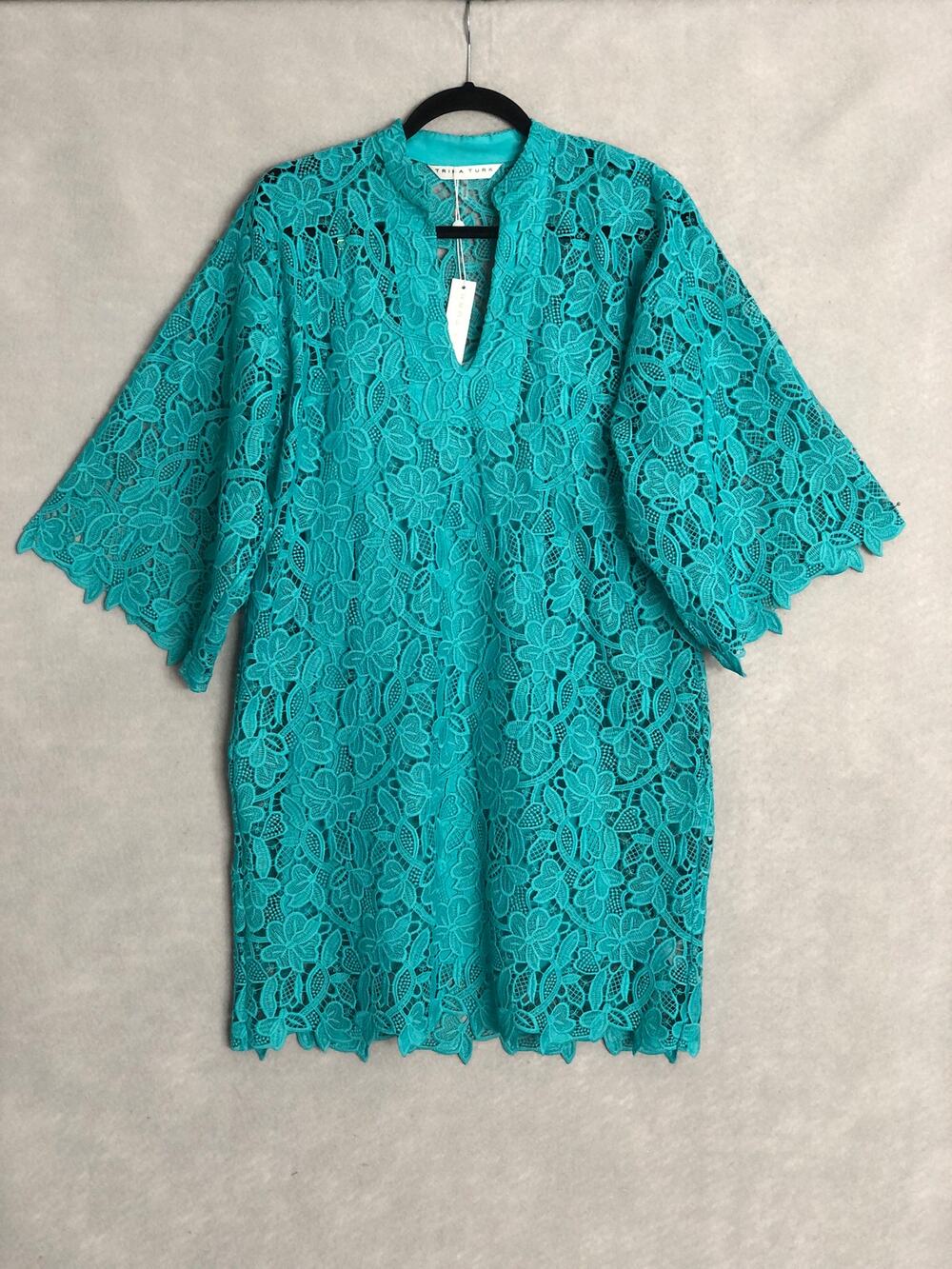 Trina Turk Mini Dress La Piazzeta Lace Oceano Women's Medium NEW